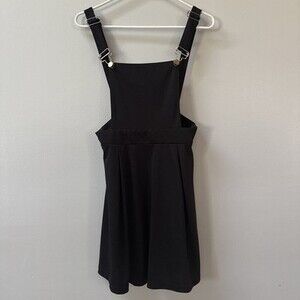 Black Skirt Overalls Womens M Medium Y2K Punk Grunge Goth Witchy Dark Academia